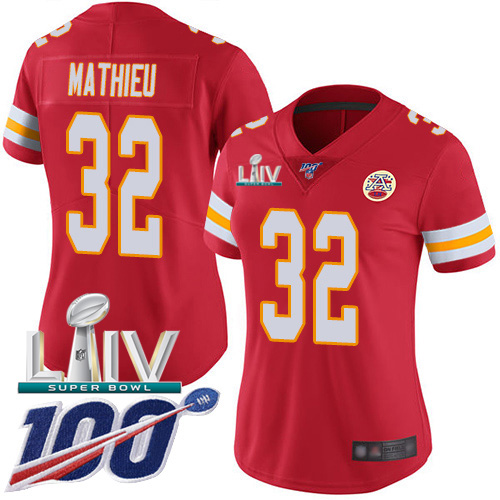 Kansas City Chiefs Nike #32 Tyrann Mathieu Red Super Bowl LIV 2020 Team Color Women Stitched NFL 100th Season Vapor Untouchable Limited Jersey